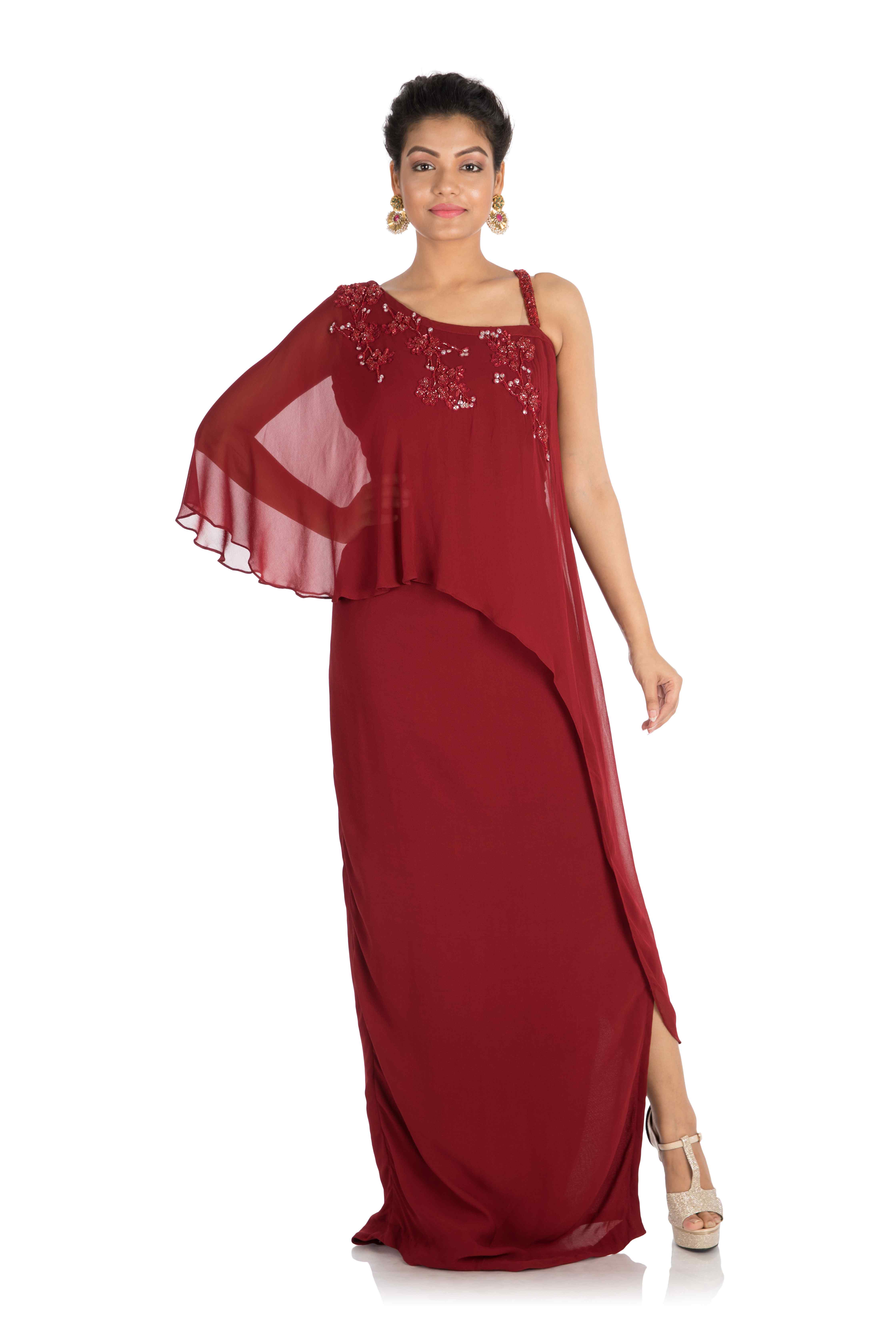 Buy Gold Shimmer Knit Embellished Mirror And Bead Tassels Boat Draped Dress  For Women by Style Junkiie Online at Aza Fashions.